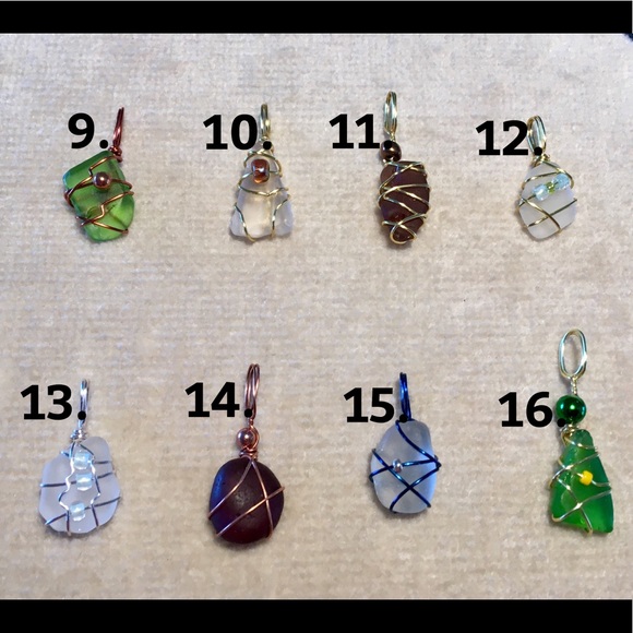 HAND CRAFTED Genuine Sea Glass Necklace Wire Wrapped Pendant - Picture 2 of 4
